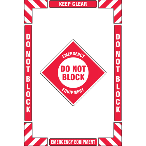 Trousse de marquage du sol ?Emergency Equipment? (&eacute;quipement durgence), Adh&eacute;sif, Anglais avec pictogramme Stor-it Systems