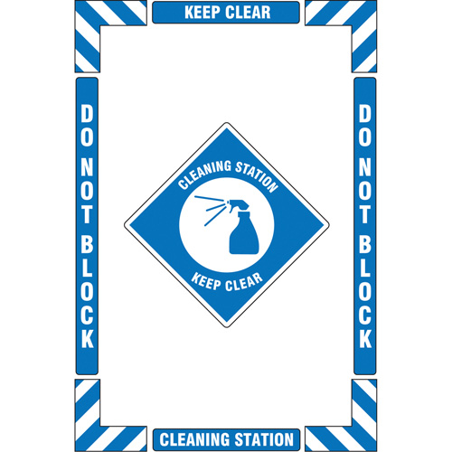 "Cleaning Station" Floor Marking Kit, Adhesive, English with Pictogram Stor-it Systems
