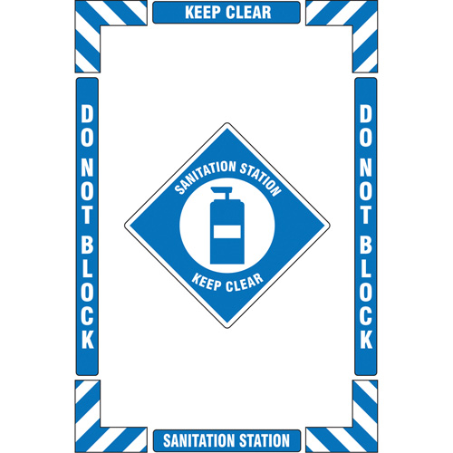Trousse de marquage du sol ?Sanitation Station? (poste dassainissement), Adh&eacute;sif, Anglais avec pictogramme Stor-it Systems