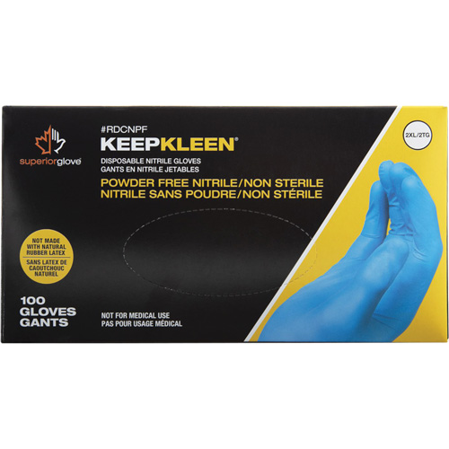 KeepKleen&reg; Disposable Glove, Small, Nitrile, 2.8-mil, Powder-Free, Blue Stor-it Systems