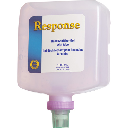 Gel d&eacute;sinfectant pour les mains &agrave; l'alo&egrave;s Response, 1000 ml, Bouteille &agrave; pompe, 70 % alcool Stor-it Systems