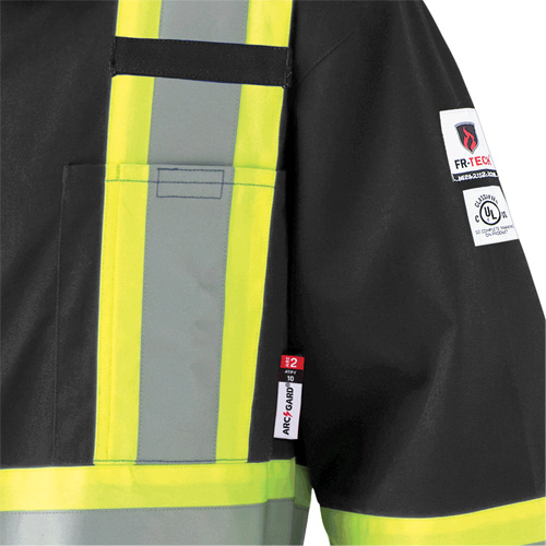 7702BK FR-Tech&reg; 88/12 FR Arc Rated Coveralls, Size 36, Black, 9.7 cal/cm² Stor-it Systems
