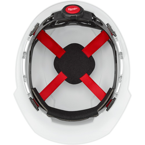 Casque de s&eacute;curit&eacute; &agrave; bordure avant, R&eacute;pond aux normes CSA type 1, Suspension Rochet, Ventil&eacute; Stor-it Systems
