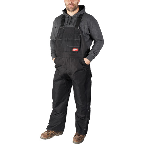 GridIron Regular Length Zip-To-Thigh Bib Overall, Men's, Large, Black Stor-it Systems