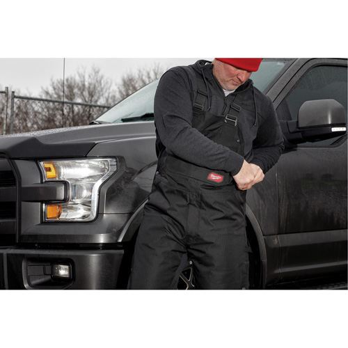 GridIron Regular Length Zip-To-Thigh Bib Overall, Men's, Large, Black Stor-it Systems