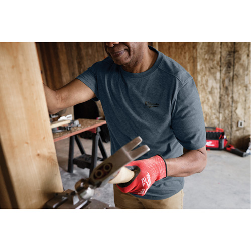 Hybrid Work Tee Shirt, Men's, Small, Blue Stor-it Systems