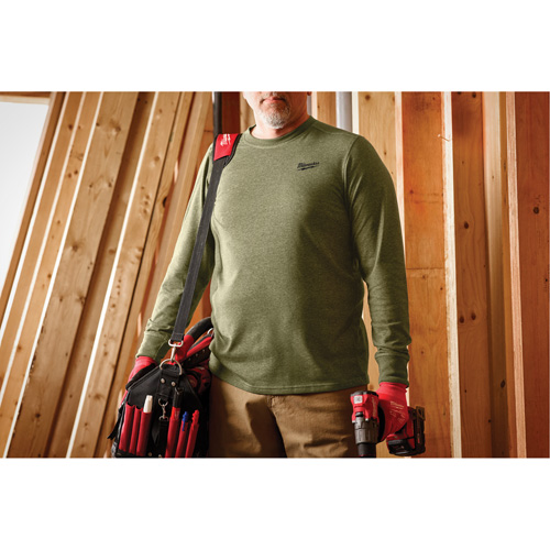 Hybrid Work Tee Shirt, Men's, Small, Green Stor-it Systems