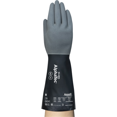 Gants r&eacute;sistants aux produits chimiques AlphaTec, Taille 7, 13" lo, N&eacute;opr&egrave;ne/Nitrile, Doublure en Nylon, 17 mils Stor-it Systems