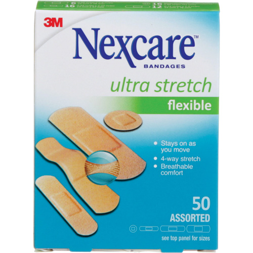 Pansements ultra-extensibles Nexcare, Assorti, Plastique, Non st&eacute;rile Stor-it Systems