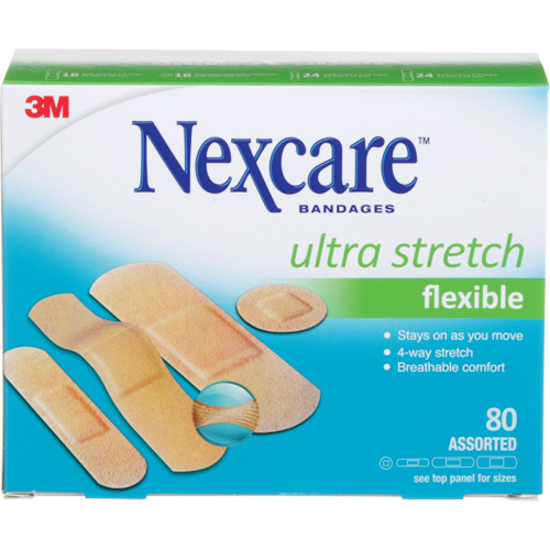 Pansements ultra-extensibles Nexcare, Assorti, Plastique, Non st&eacute;rile Stor-it Systems