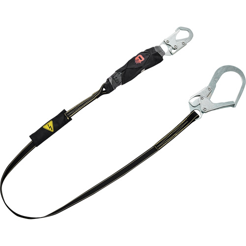 Longe &agrave; amortisseur de choc pour soudage V-Series, 6', Point d'ancrage &agrave; Crochet mousqueton, Crochet mousqueton aux jambes, Kevlar/Nomex Stor-it Systems