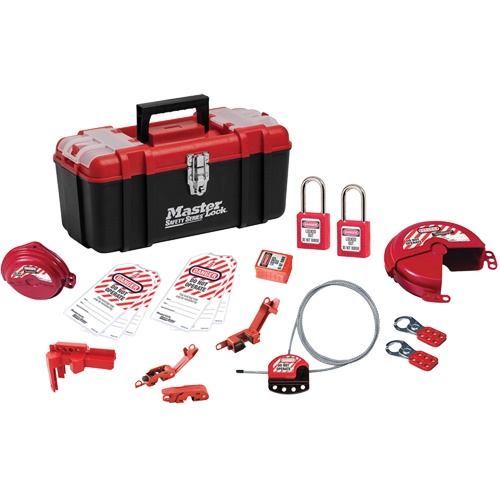Trousse de cadenassage avec serrures en thermoplastique Zenex, Ensemble &eacute;lectrique/Vanne, 19 composants compris Stor-it Systems