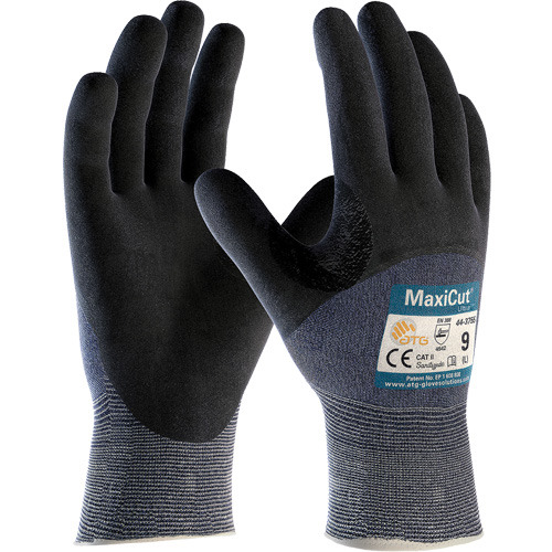 ATG MaxiCut&reg; Ultra Seamless Knit Cut Resistant Gloves, Size Large, 15 Gauge, Nitrile Coated, Engineered Yarn Shell, ASTM ANSI Level A3/EN 388 Level 5/EN 388 Level C Stor-it Systems