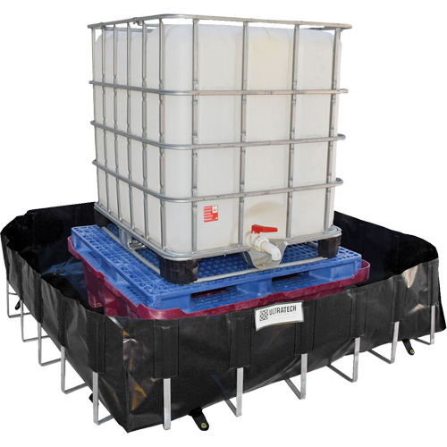 Berme de confinement des d&eacute;versements Ultra-IBC Berm, Capacit&eacute; 400 gal. US, 6' la x 6' lo x 18" h, Support en L Stor-it Systems