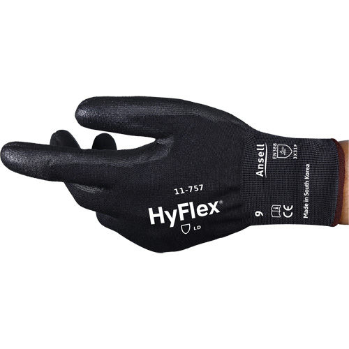 Gants r&eacute;sistant aux coupures Hyflex 11-757, Taille 6, Calibre 18, Rev&ecirc;tement Polyur&eacute;thane, Enveloppe en Intercept, ASTM ANSI niveau A7/EN 388 niveau F Stor-it Systems