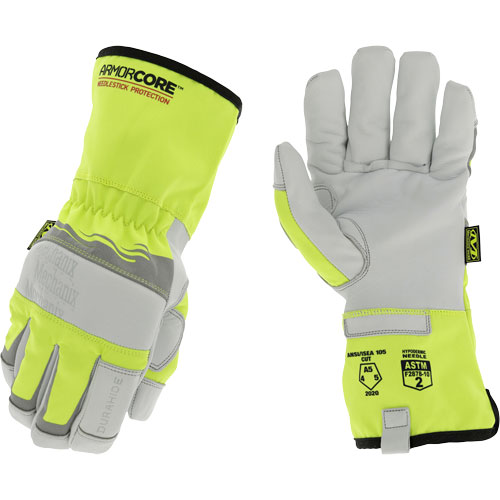 Hi-Viz Needlestick Protection Gloves, Size Small, Polyurethane Coated, DuraHide Shell, ASTM ANSI Level A5 Stor-it Systems