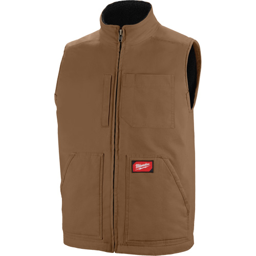 Heavy-Duty Sherpa-Lined Vest, Men's, Small, Brown Stor-it Systems