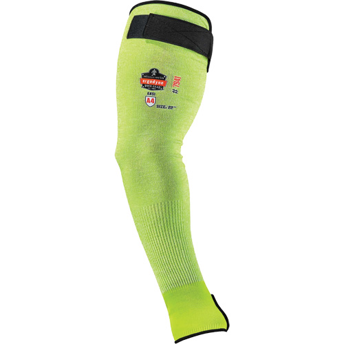 ProFlex 7941-PR Cut-Resistant Protective Arm Sleeve, TenaLux, 22", ASTM ANSI Level A4/EN 388 Level D, High Visibility Lime Stor-it Systems