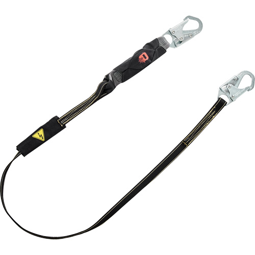 Longe &agrave; amortisseur d'&eacute;nergie pour le soudage V-Series, 6', Point d'ancrage &agrave; Crochet mousqueton, Crochet mousqueton aux jambes, Kevlar/M&eacute;tal/Nylon Stor-it Systems