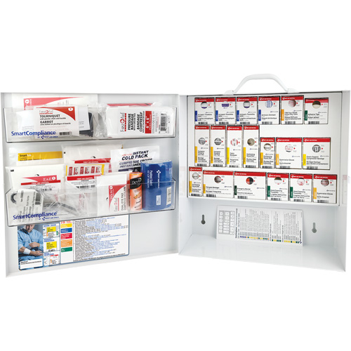 Armoire pour premiers soins SmartCompliance, R&eacute;pond &agrave; la norme CSA Z1220-17 type 3 environnements &agrave; haut risque, Petit (2-25 travailleurs) Stor-it Systems