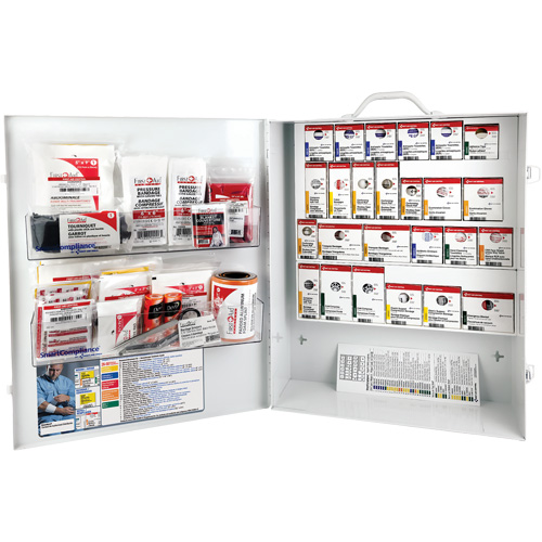 Armoire pour premiers soins SmartCompliance, R&eacute;pond &agrave; la norme CSA Z1220-17 type 3 environnements &agrave; haut risque, Moyen (26-50 travailleurs) Stor-it Systems