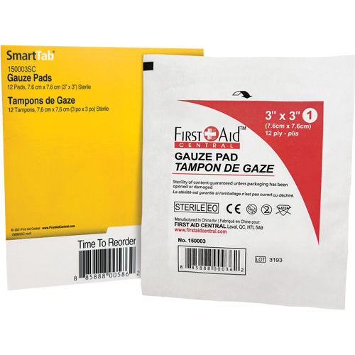 SmartCompliance&reg; Refill Gauze, Pad, 3" L x 3" W, Sterile, Medical Device Class 1 Stor-it Systems