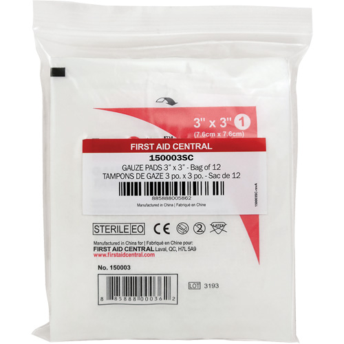 SmartCompliance&reg; Refill Gauze, Pad, 3" L x 3" W, Sterile, Medical Device Class 1 Stor-it Systems
