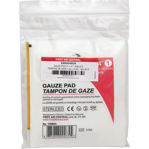 SmartCompliance&reg; Refill Gauze, Pad, 4" L x 4" W, Sterile, Medical Device Class 1 Stor-it Systems