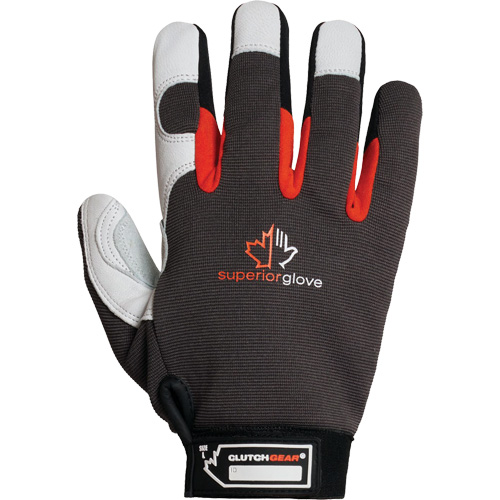 Gants de m&eacute;canicien Clutch Gear Thinsulate, Paume Cuir fleur de ch&egrave;vre/Cuir refendu, Taille Petit/7 Stor-it Systems