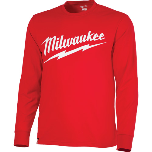 Heavy-Duty Long-Sleeved T-Shirt with Milwaukee&reg; Logo, Men's, Small, Red Stor-it Systems