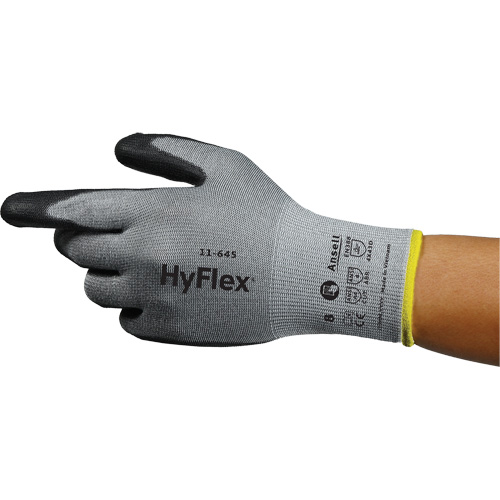 Gants anti-coupures HyFlex 11-645, Taille 5, Calibre 13, Rev&ecirc;tement Polyur&eacute;thane, Enveloppe en Intercept, ASTM ANSI niveau A4/EN 388 niveau D Stor-it Systems