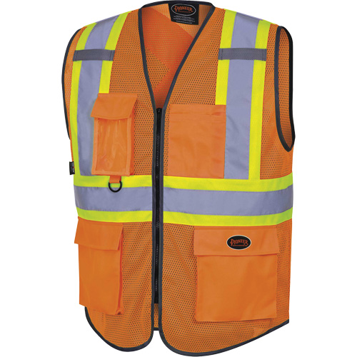 6960 Veste de s&eacute;curit&eacute; &agrave; maille en avant, Orange haute visibilit&eacute;, Moyen, Polyester Stor-it Systems