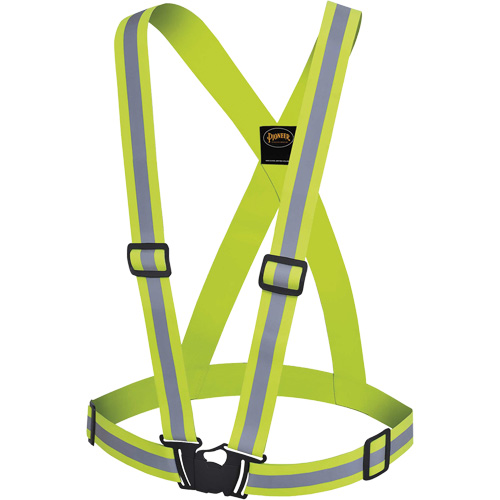 5497 Bretelles de s&eacute;curit&eacute;, Jaune lime haute visibilit&eacute;, Couleur r&eacute;fl&eacute;chissante Argent, Taille unique Stor-it Systems