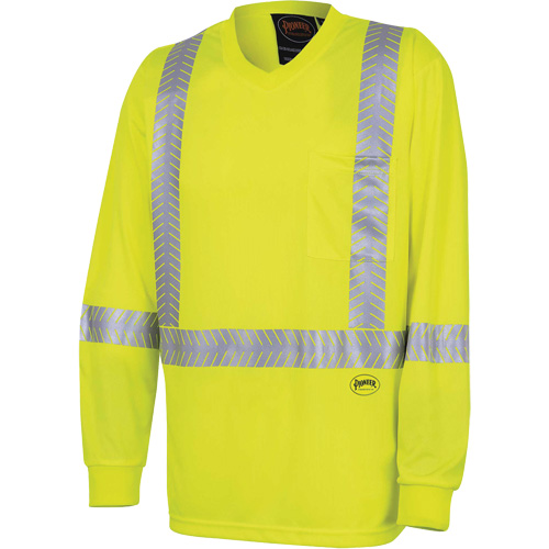 6905A Chandail de s&eacute;curit&eacute; &agrave; manches longues ultra respirant et ultra frais, T-petit, Jaune lime haute visibilit&eacute; Stor-it Systems