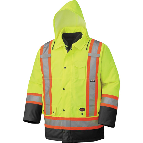 5021BB Waterproof 7-in-1 Parka, High Visibility Lime-Yellow, X-Small Stor-it Systems