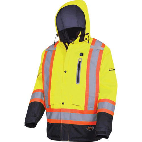 5408 Veste imperm&eacute;able &agrave; isolation thermique, Hommes, Petit, Jaune lime haute visibilit&eacute; Stor-it Systems