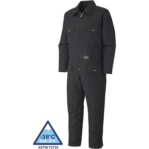 520A Quilted Duck Coveralls, Men's, Black, Size Small Stor-it Systems
