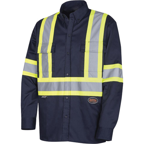 4414 Chemise de travail, Poly-coton, Petit, Bleu marin Stor-it Systems