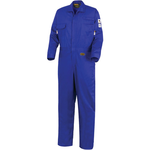 7779 FR-Tech&reg; 88/12 Arc Rated Flame Resistant Coveralls, Size 36, Royal Blue Stor-it Systems