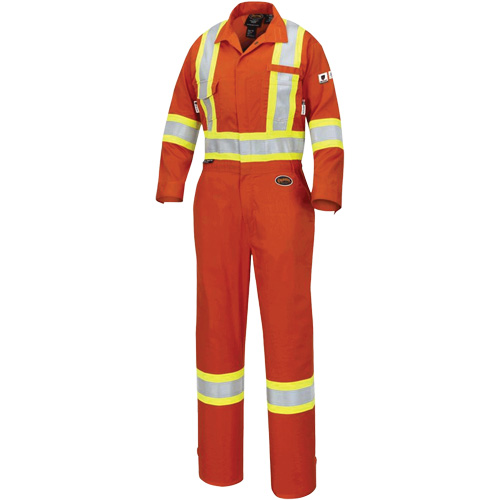 7702W FR-Tech&reg; Women's FR/Arc-Rated Coveralls, Size X-Small, High Visibility Orange, 10 cal/cm² Stor-it Systems