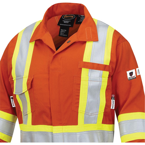 7702W FR-Tech&reg; Women's FR/Arc-Rated Coveralls, Size X-Small, High Visibility Orange, 10 cal/cm² Stor-it Systems