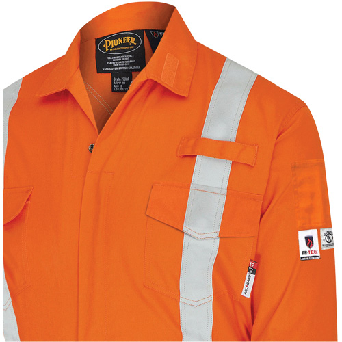 7702BB FR-Tech&reg; 2-Tone Safety Coverall, Size 36, Navy Blue/Orange, 10 cal/cm² Stor-it Systems