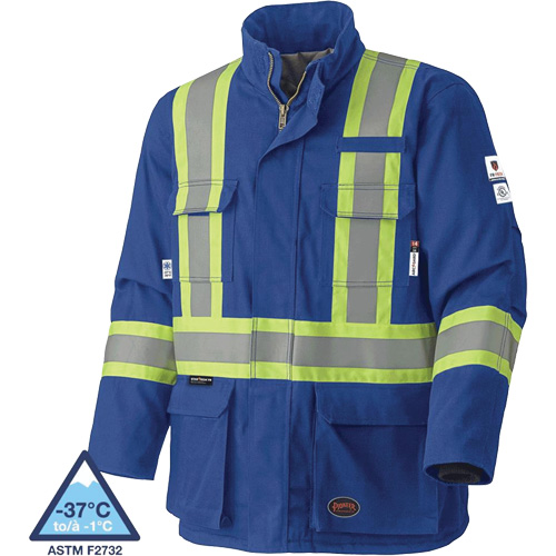 5523 Flame-Resistant Safety Parka, Small, Royal Blue, 58 cal/cm² Stor-it Systems