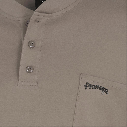 331 Chandail Henley en tricot interlock ignifuge, Petit, Beige Stor-it Systems