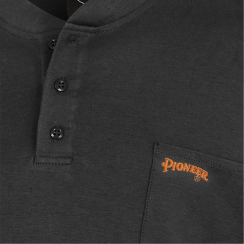 332 Chandail Henley en tricot interlock ignifuge, Petit, Noir Stor-it Systems