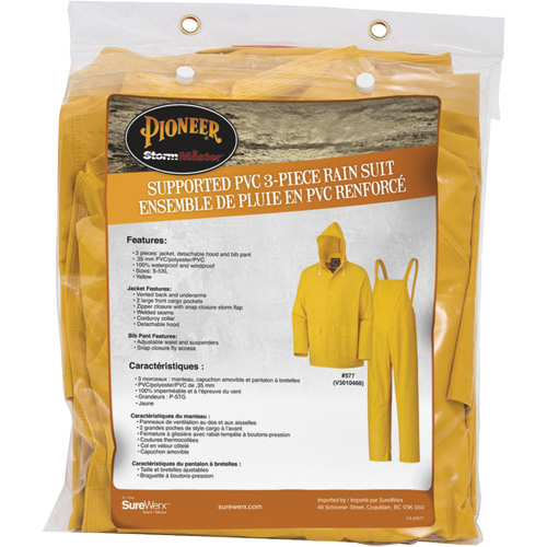 577 V&ecirc;tements imperm&eacute;ables 3 morceaux, Polyester/PVC, 6T-Grand, Jaune Stor-it Systems