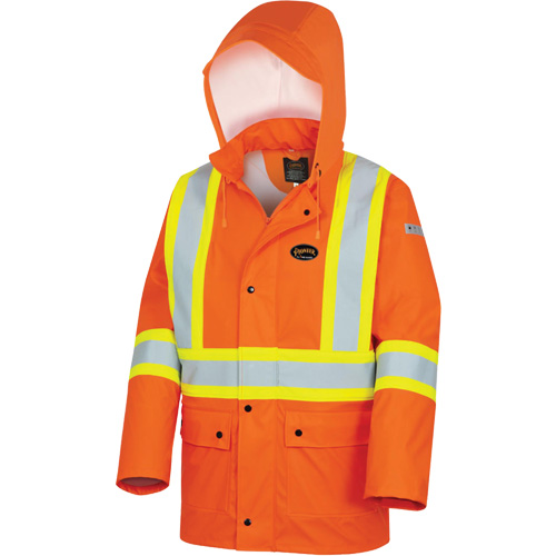 5892PKT High-Visibility FR Waterproof Safety Jacket, X-Small, High Visibility Orange Stor-it Systems