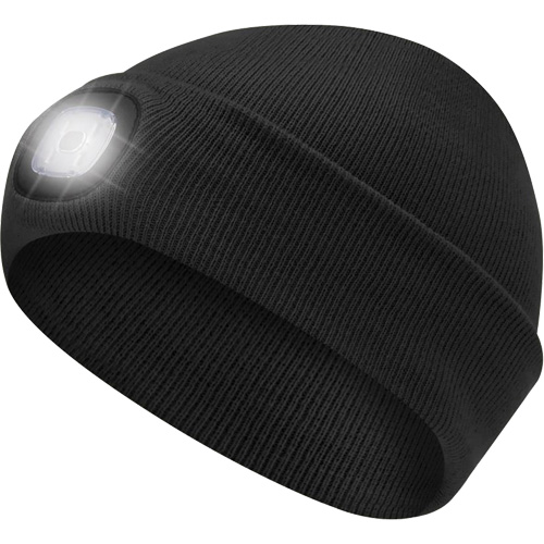 5678 Knit Toque with LED Headlight, Fleece Lining, One Size, Black Stor-it Systems