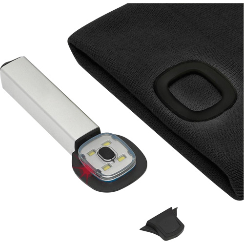 5678 Knit Toque with LED Headlight, Fleece Lining, One Size, Black Stor-it Systems