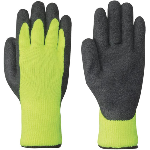 5322 High-Visibility Seamless Knit Gloves, Medium, Latex Coating Stor-it Systems